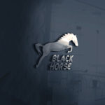 3d glass window logo mockup